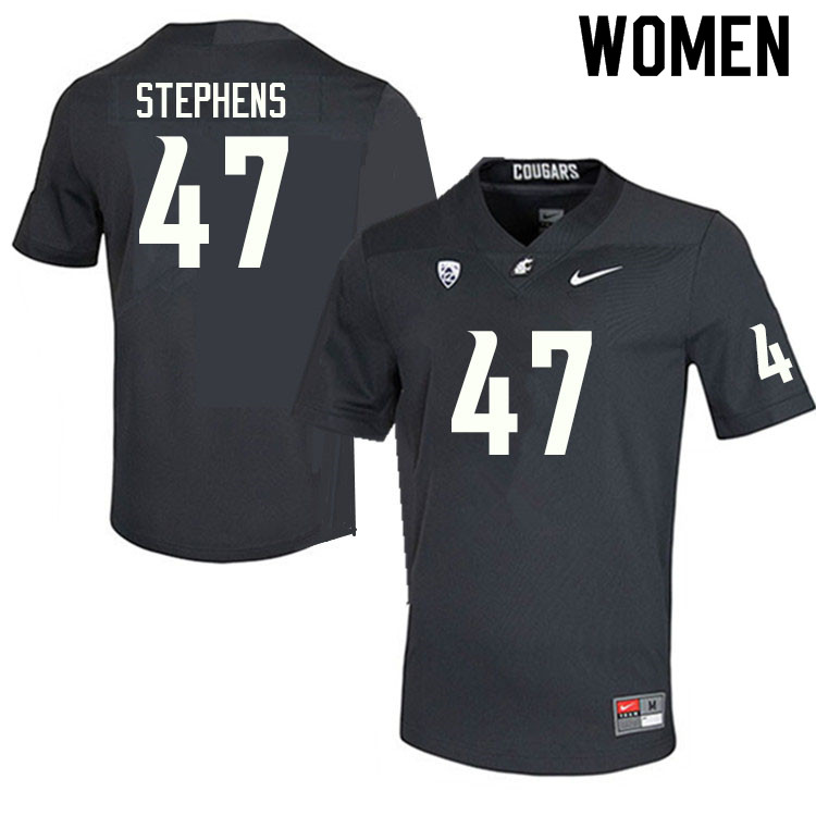 Women #47 Darnell Stephens Washington State Cougars College Football Jerseys Sale-Charcoal - Click Image to Close
